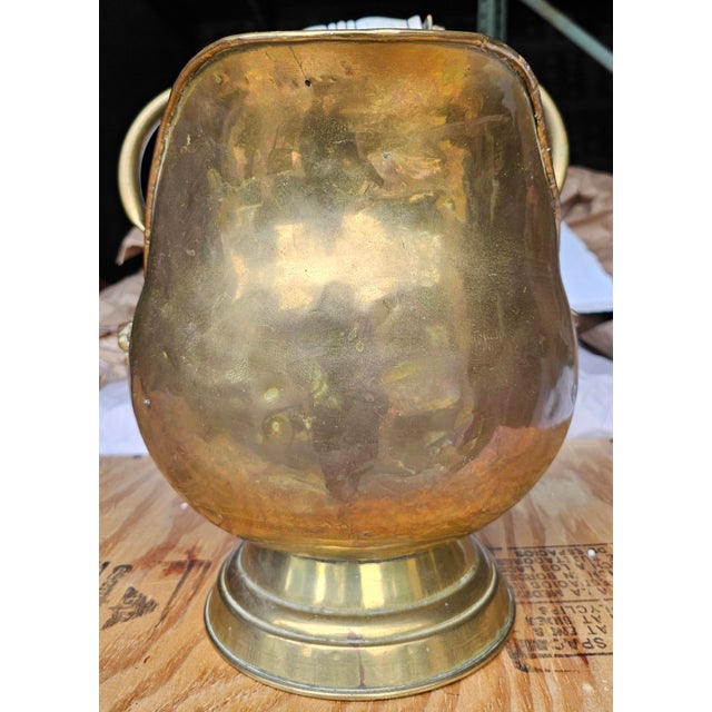 Early 20th Century Early 20th Century Brass and Porcelain Helmet-Form Coal Scuttle For Sale - Image 5 of 9