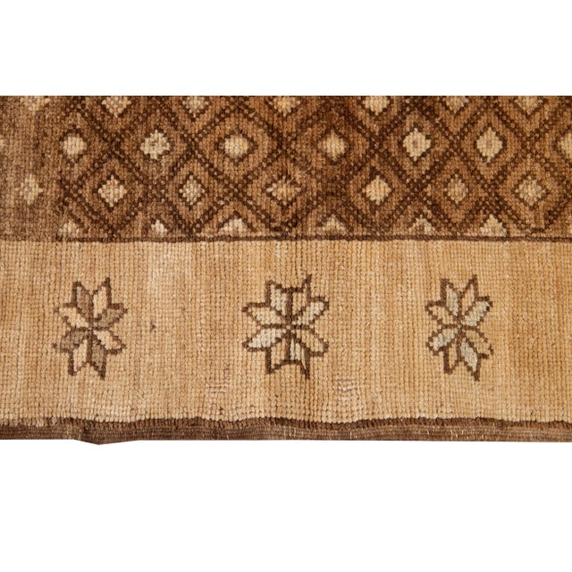 Tan Mid- 20th Century Vintage Turkish Anatolian Kars Rug 8 X 10 For Sale - Image 8 of 13