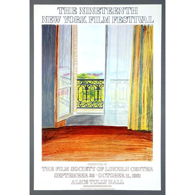 David Hockney Window Grand Hotel Vittel Original 1981 New York Film Festival Poster For Sale - Image 10 of 10
