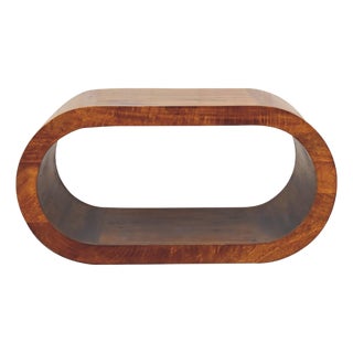 Chestnut-Finish Mango Wood Curved Coffee Table For Sale