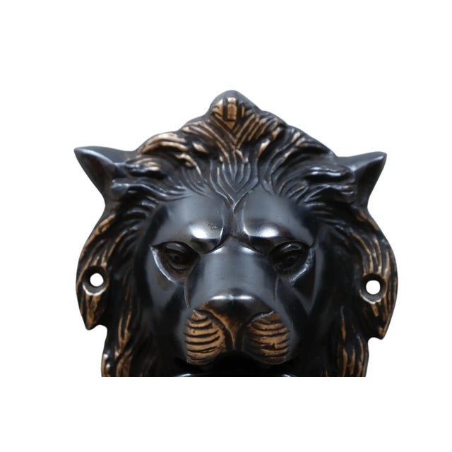 Dark Brass Lion's Head Door Knocker Chairish