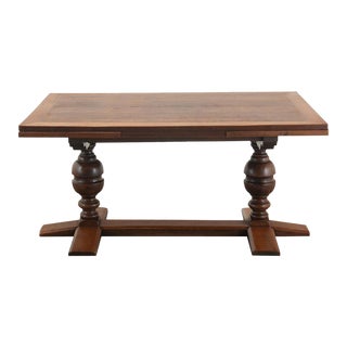 19th Century French Extending Trestle Base Dining Table For Sale