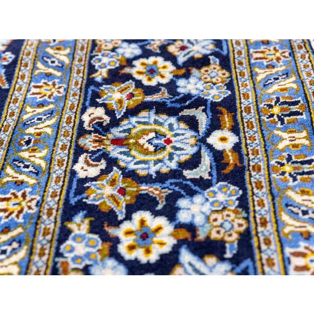 Wood Vintage Hand-Knotted Kashan Rug For Sale - Image 7 of 18