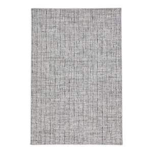 2020s Contemporary Charcoal Texture Hand Loomed Wool Rug With Strie Design