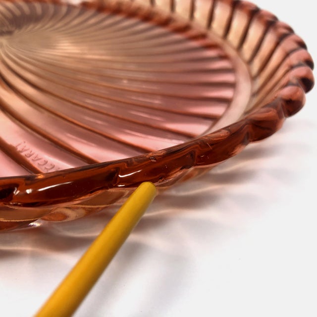 Early 20th Century Large Baccarat Rose Tiente Round Tray For Sale - Image 5 of 7