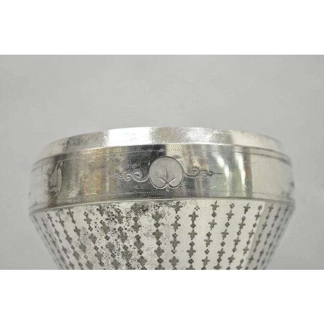Metal Antique Meriden English Victorian Silver Plated Goblet Cup W/ "H" Monogram For Sale - Image 7 of 16