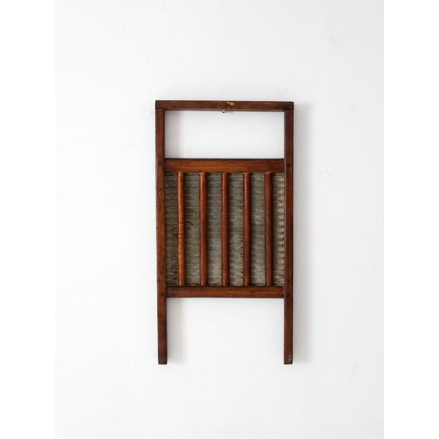 Antique Wood and Metal Double Sided Washboard For Sale - Image 6 of 12