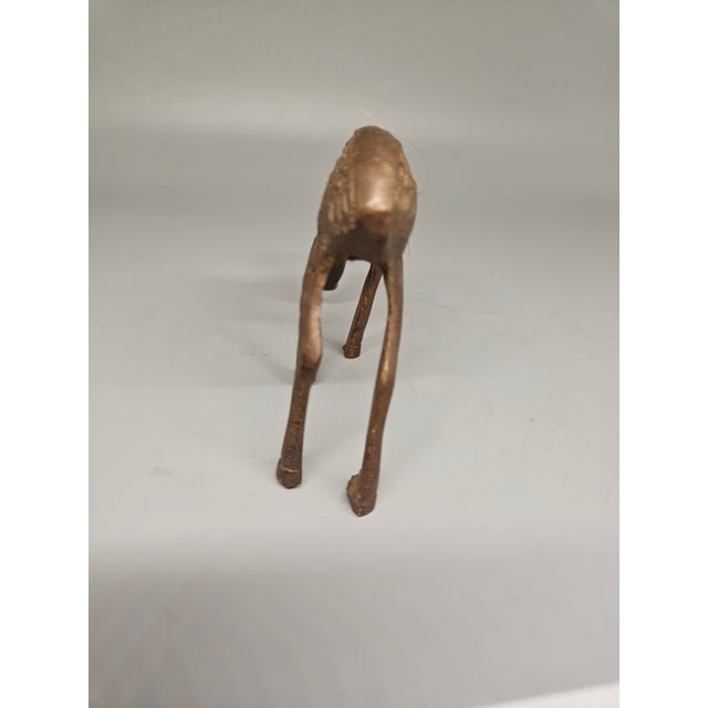 Vintage Maxam MCM Solid Brass Deer Figurines Doe, Hollywood Regency For Sale - Image 4 of 4
