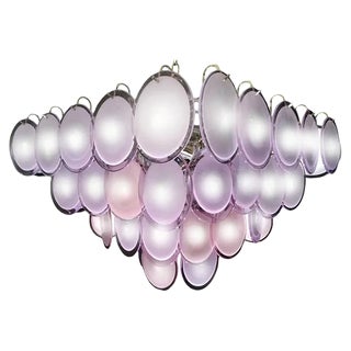 Murano Glass Disc Chandelier in the Style of Vistosi, 1970s For Sale