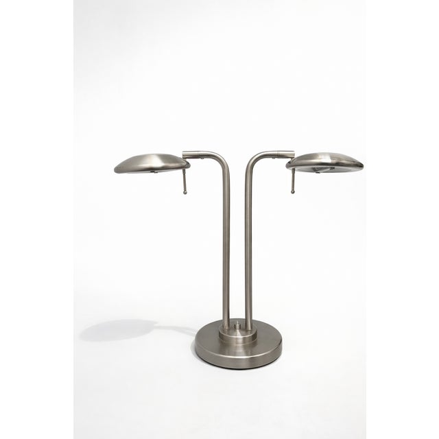 Vintage Brushed Metal Table Lamp by Jan Des Bouvrie for Boxford Holland, 2003 For Sale - Image 11 of 11