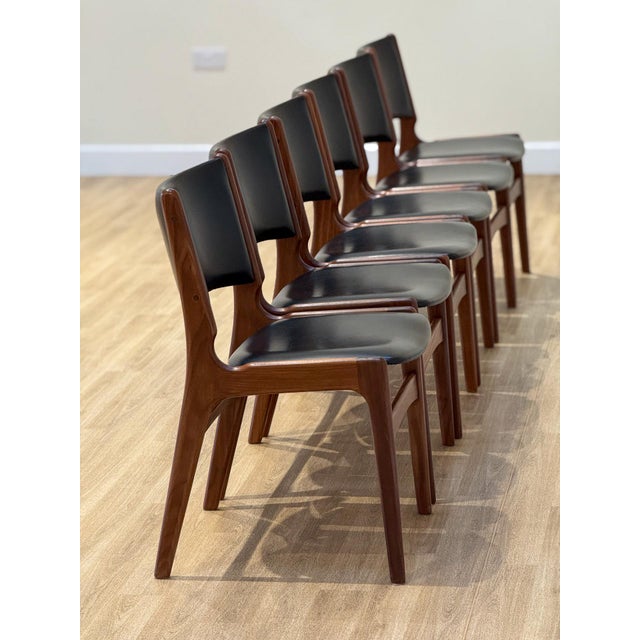 Brown Vintage Danish Dining Chairs by Erik Buch, 1950s, Set of 6 For Sale - Image 8 of 13