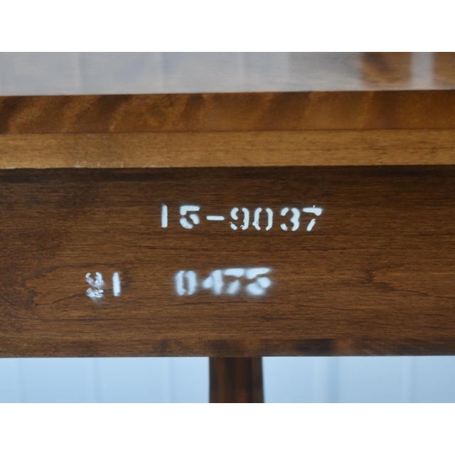 French Provincial Vintage Ethan Allen Cherry Wood Console Table Entryway Sofa 1 Drawer For Sale - Image 3 of 17