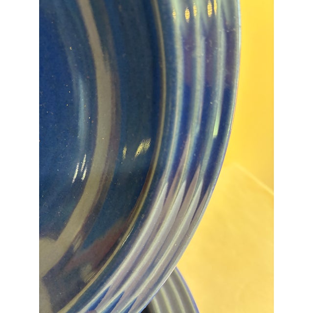 Ceramic Vintage Emile Henry French Cobalt Blue Ceramic Bowls, Set of 4 For Sale - Image 7 of 11