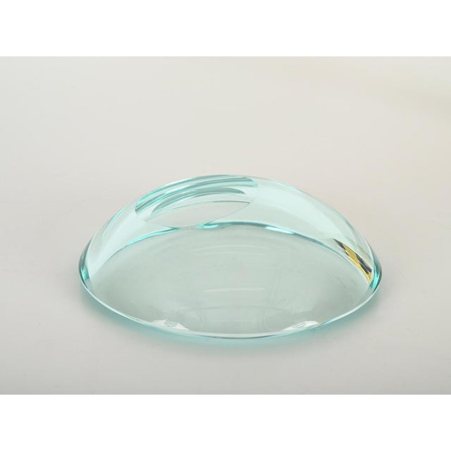 Glass Crystal Turquoise Bowl by Max Ingrand for Fontana Arte, 1950s For Sale - Image 7 of 13