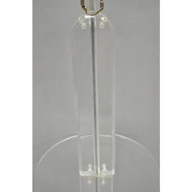 Mid-Century Modern Vintage Mid Century Modern Lucite Acrylic Skyscraper Side Table Floor Lamp For Sale - Image 3 of 10