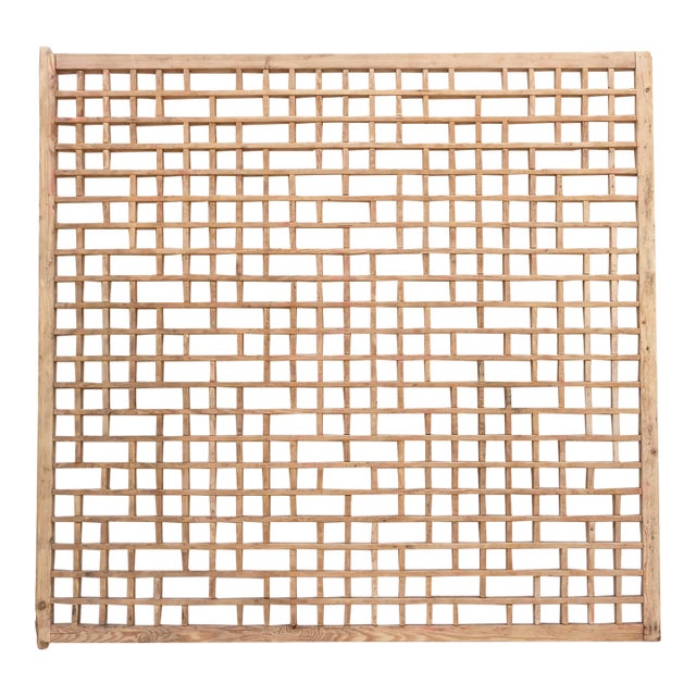 Large 53" X 50" Antique Wooden Lattice Panel For Sale
