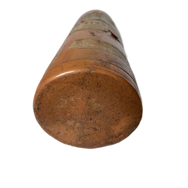 Ceramic Antique Late 1800s Stoneware Distilled Liqueur Gin Bottle Paper Label Netherlands For Sale - Image 7 of 7