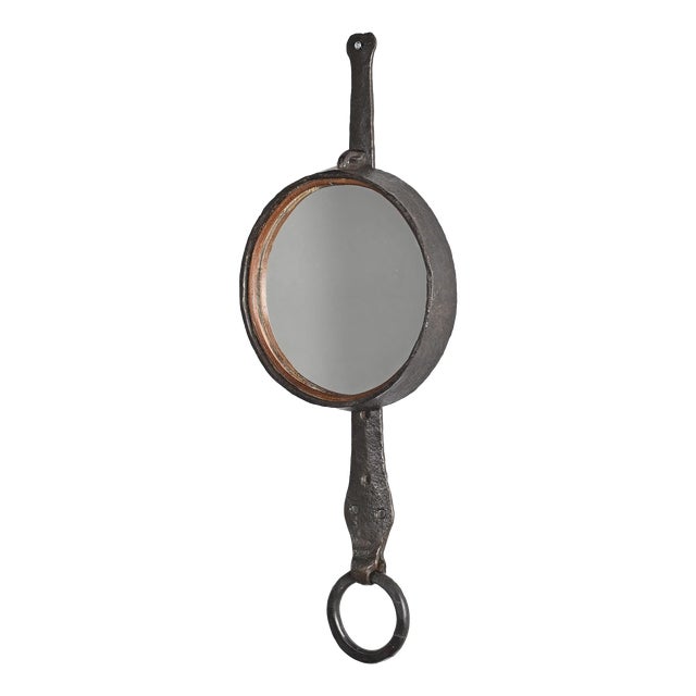 Wrought Iron Mirror by Léopold Gest, France, 1970 For Sale