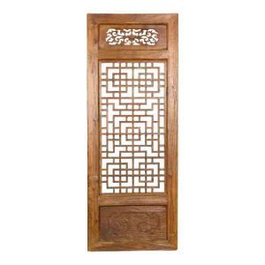 19th Century Chinese Qing Dynasty Fretwork Screen with Carved Scrolling Motifs