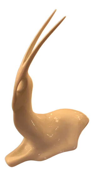 Art Deco White Porcelain Resting Gazelle