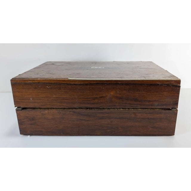 Wood 19th Century Rosewood Veneer Stationary Writing Box for Restoration For Sale - Image 7 of 12