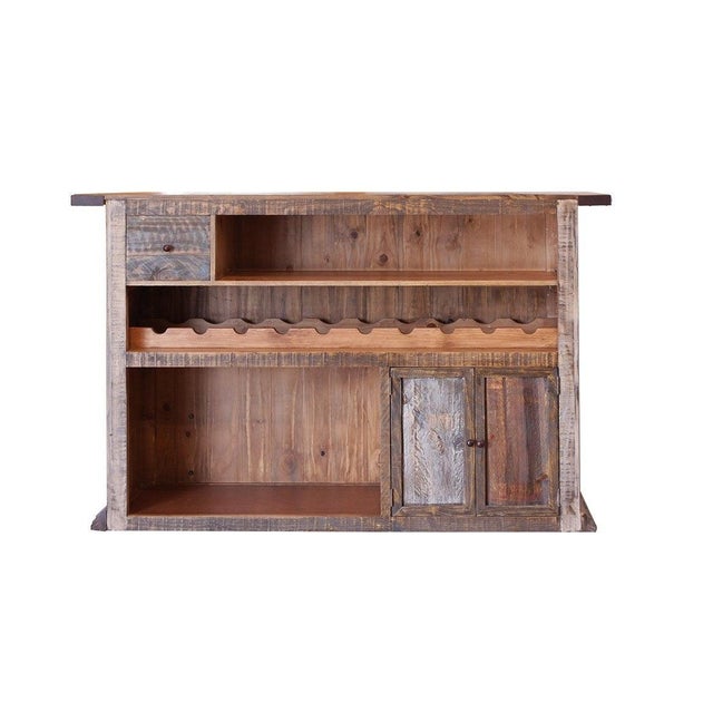Rustic Bayshore 66" Bar With Wine Rack - Multi Color For Sale - Image 3 of 5
