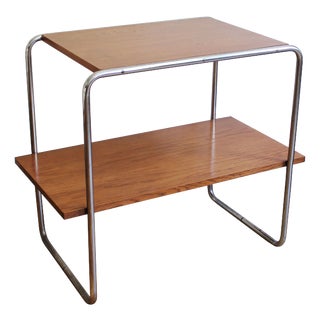 Modernist Tubular Steel Side Table in the style of Marcel Breuer for Kovona, 1920s For Sale