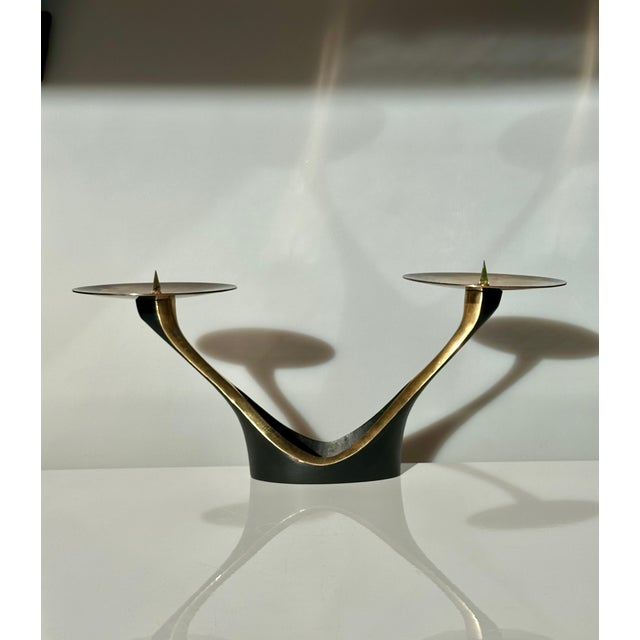 Sculptural Brass Candleholder by Klaus Ullrich for Faber & Schumacher, 1950s For Sale - Image 9 of 17
