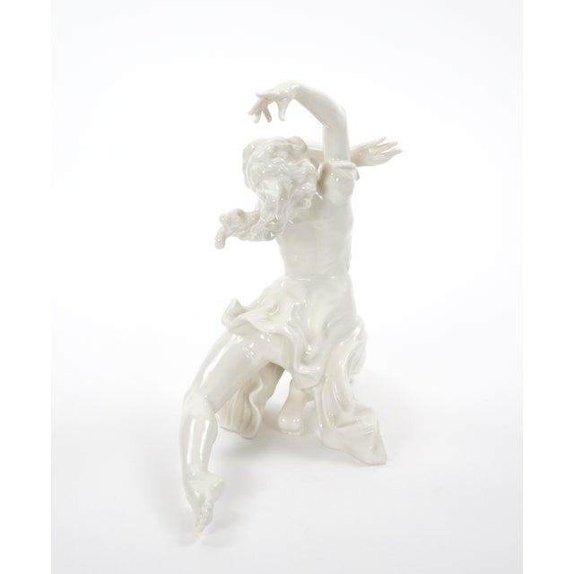 Ceramic Art Deco German White Glazed Porcelain Dancing Figure, Circa 1920s For Sale - Image 7 of 11