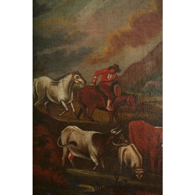 Gold 19th Century Dutch Figurative Hillside Scene Oil Painting, Framed For Sale - Image 8 of 11