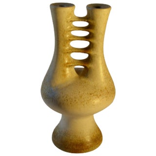 Sculptural Pottery Vase with Double Neck For Sale