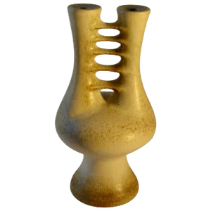 Sculptural Pottery Vase with Double Neck