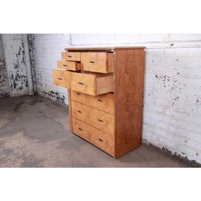 Milo Baughman Style Burl Wood Gentlemen's Chest by Lane ...