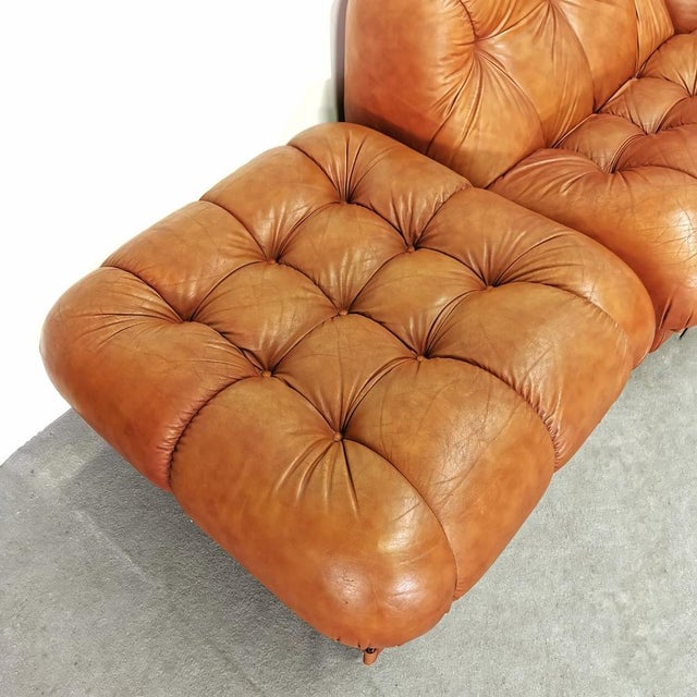 Modular Sofa in Leather, 1970s, Set of 5 For Sale - Image 7 of 17