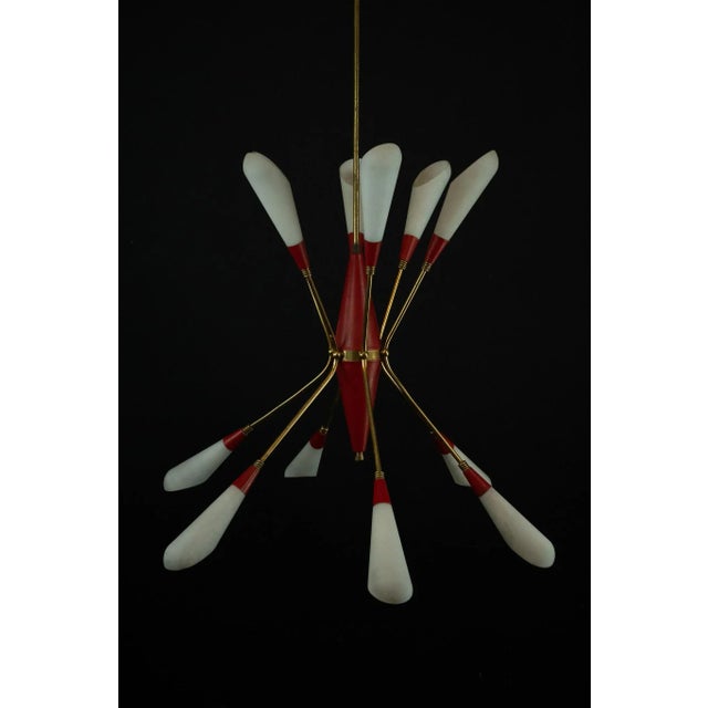 Mid-Century Modern Italian Pendant in the style of Stilnovo, 1950s For Sale - Image 16 of 18