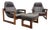 Mid-Century Modern MP-91 Earth Lounge Chairs and Ottoman from Percival Lafer, Brazil, 1970s, Set of 3 For Sale