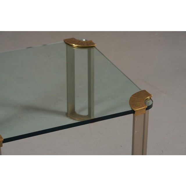 Small Vintage Bronze and Glass Coffee Table from Peter Ghyczy, Germany, 1970s For Sale - Image 6 of 9