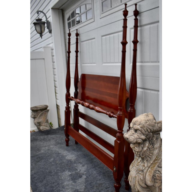 Vintage Cherry Full Size Four Poster Bed Traditional Style For Sale - Image 11 of 14