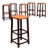 Mid-Century Oak Bar Stools with Cognac Leather Seats, 1970, Set of 6 For Sale
