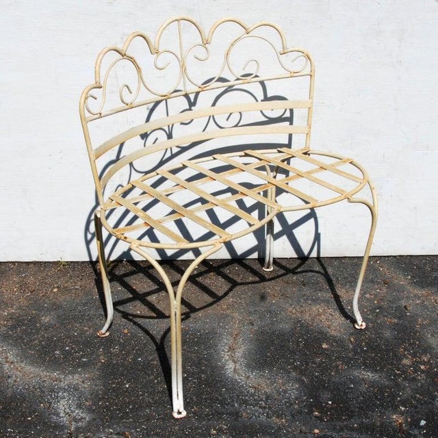 Gray Mid 20th Century Victorian Style Outdoor Settee For Sale - Image 8 of 9