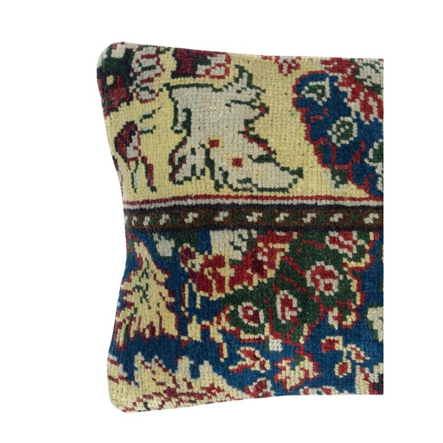 Add a touch of history and warmth to your space with this vintage handmade Turkish wool rug cushion cover. Crafted from...