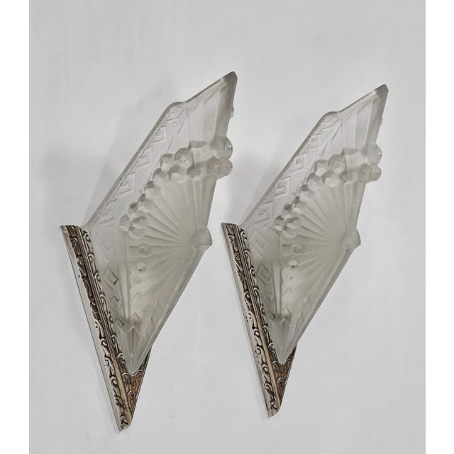 Art Deco A Pair of French Art Deco Wall Sconces by Charles Schneider 1930 France For Sale - Image 3 of 9