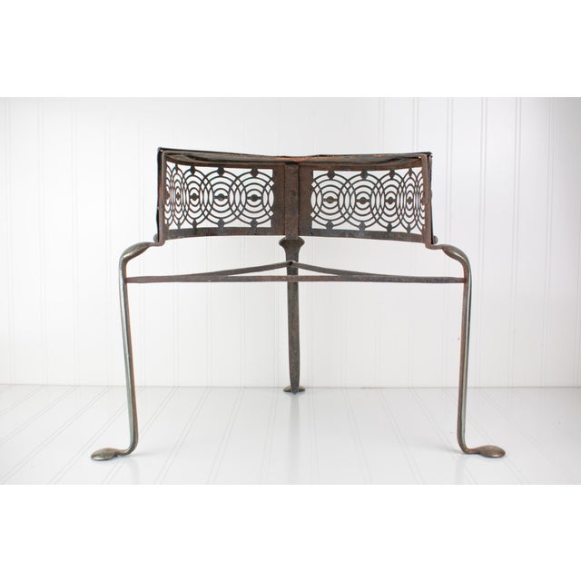 Early 2000s Artisan Industrial Steel Petite Side Table With Cutouts For Sale In Minneapolis - Image 6 of 15