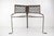 Early 2000s Artisan Industrial Steel Petite Side Table With Cutouts For Sale In Minneapolis - Image 6 of 15