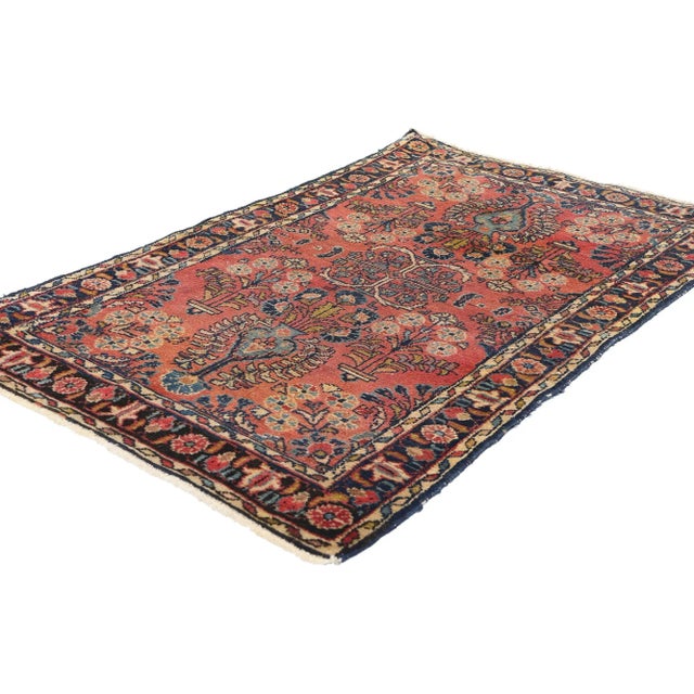 78947 Antique Persian Hussainabad Hamadan Rug, 02'08 x 04'00. This exquisite hand-knotted wool antique Persian Hussainabad...