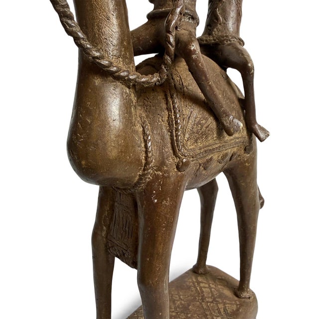 Old African Vintage Bronze Dogon Camel Rider Sculpture Mali For Sale - Image 11 of 11