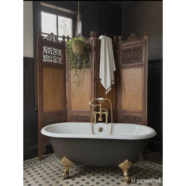Anglo-Indian Hardwood Calypso Screen, 1890s For Sale - Image 9 of 10