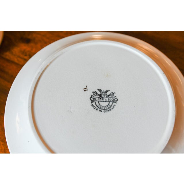 Ceramic Antique Villeroy & Boch Dresden Cheese Dome With Underplate Red Poppy Thorny Vine Ceramic Butter Dish Late 19th C. German Pottery For Sale - Image 7 of 8