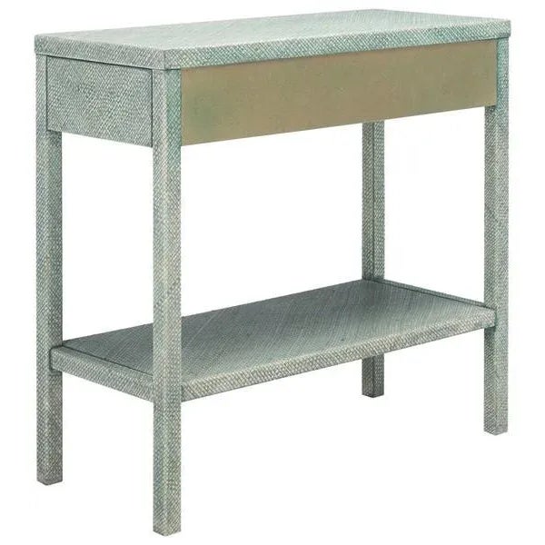 Safavieh Asa 2 Drawer 1 Shelf Console Table - Turquoise/Antique Gold For Sale - Image 9 of 11
