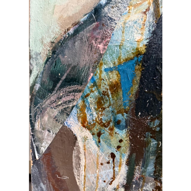 Abstract Peter Liashkov, Large Figural Abstract Oil Painting Collage LA California Artist Peter Liashkov, 1966 For Sale - Image 3 of 18